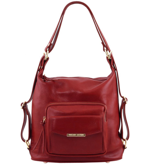TL Bag - Leather Convertible Backpack Shoulder Bag (TL141535)