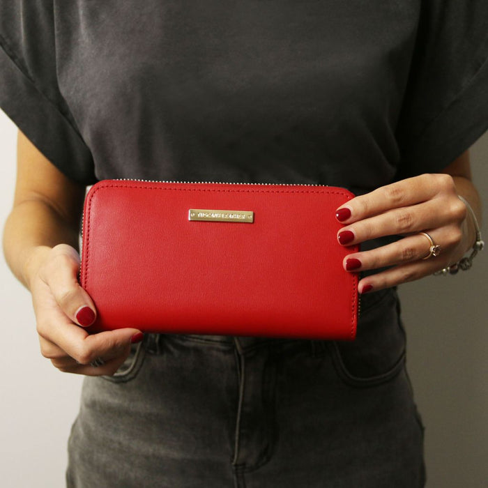 Gaia - Double Zip Around Leather Wallet (TL142343)