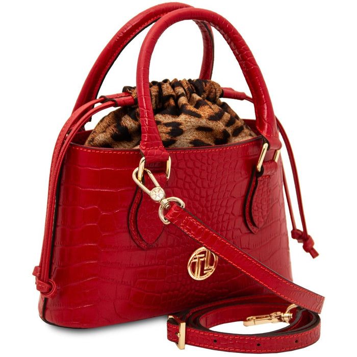 Croque - Croc Print Leather Handbag (TL142510)