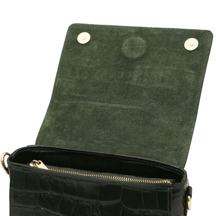 Croque - Croc Print Leather Handbag (TL142503)