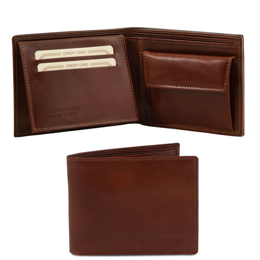 Exclusive 3 Fold Leather Wallet For Men With Coin Pocket (Tl140763)