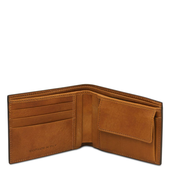 Exclusive 2 fold leather wallet for men with coin pocket (TL142552)