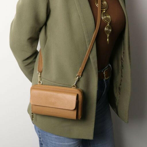 Urania - Leather Wallet/Phone Holder With Strap (TL142433)