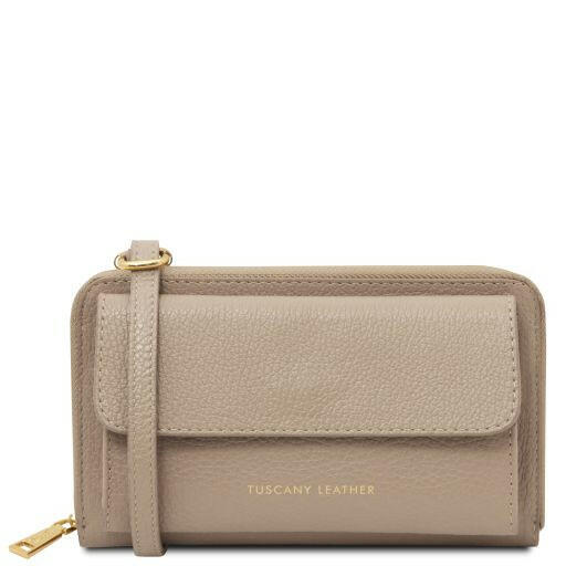 Urania - Leather Wallet/Phone Holder With Strap (TL142433)