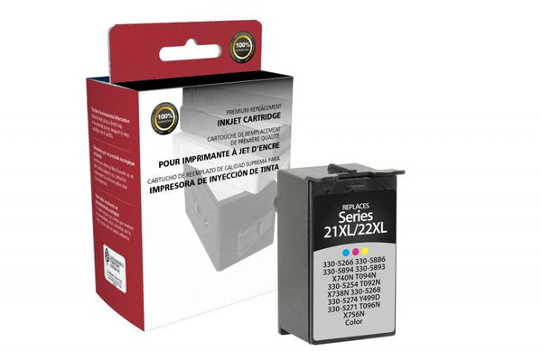 CIG Remanufactured High Yield Color Ink Cartridge for Dell Series 21XL/22XL