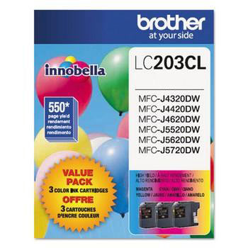 Brother LC-203 Cyan, Magenta, Yellow, High Yield Ink Cartridge, Brother LC2033PKS
