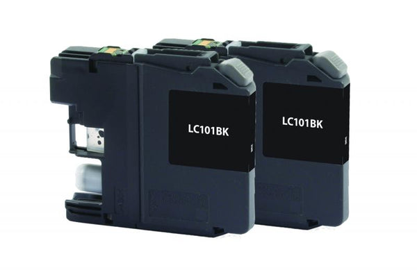 CIG Non-OEM New Black Ink Cartridges for Brother LC-101 2-Pack