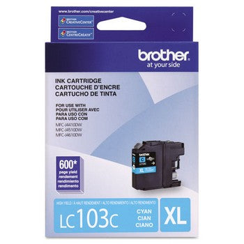 Brother LC-103C Cyan, High Yield Ink Cartridges