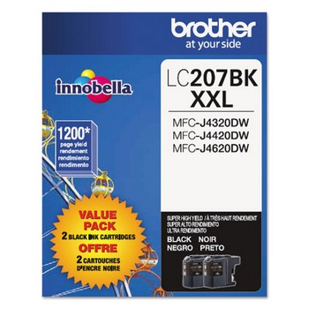 Brother LC-207 Black, Super High Yield, 2/Pk Ink Cartridge, Brother LC2072PKS