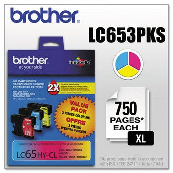 Brother LC-65 Color, Value Pack, High Capacity Ink Cartridge