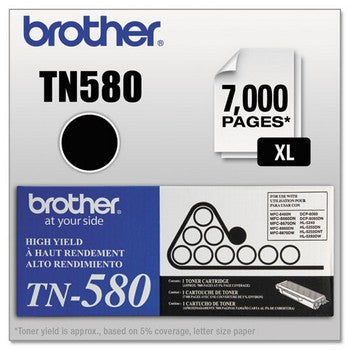 Brother TN-580 Black, High Yield Toner Cartridge