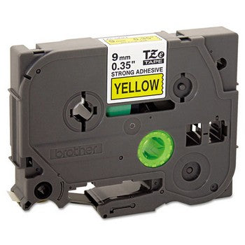 Brother TZE-S621 Labeling Tape, 3/8w, Black on Yellow