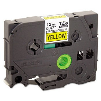 Brother TZE-S631 Labeling Tape, 1/2w, Black on Yellow
