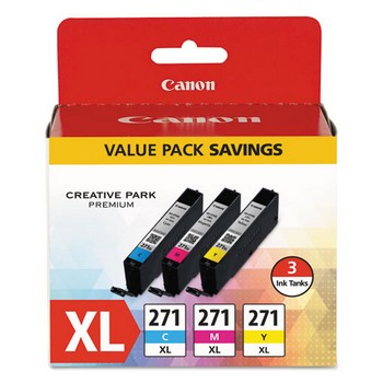 Canon CLI-271XL Cyan, Magenta, Yellow, High-Yield Ink Cartridge, Canon 0337C005