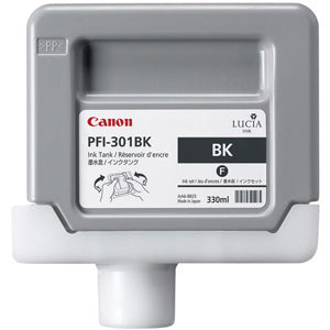 Canon PFI-301BK Pigmented Black Ink Cartridge, Canon 1486B001AA