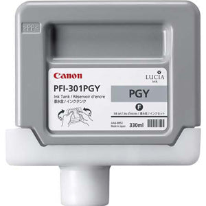 Canon PFI-301PGY Pigmented Photo Gray Ink Cartridge, Canon 1496B001
