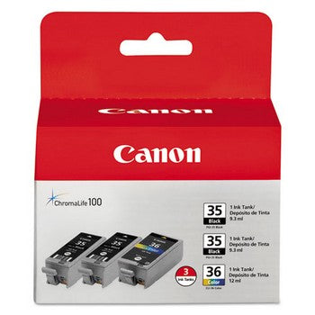 Canon PGI-35 / CLI-36 Combo Pack (2 Black & 1 Color ink) Ink Cartridge, Canon 1509B007