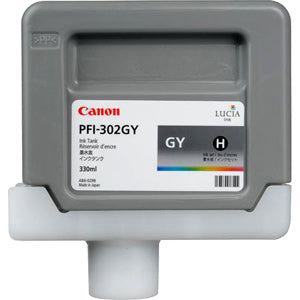 Canon PFI-302GY Pigmented Gray, Standard Yield Ink Cartridge, Canon 2217B001AA