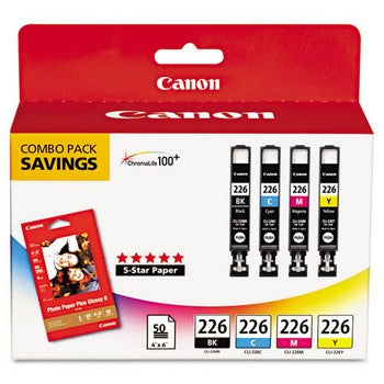 Canon CLI-226 Ink & Paper Combo Pack Ink Paper Kit, Canon 4546B007AA