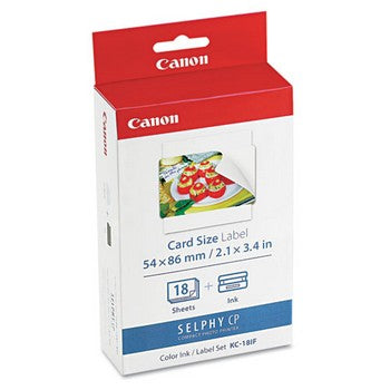 Canon KC-18IF Color Ink & Label Set, 18 Sheets (Combo Pack) Ink Cartridge, Canon 7741A001