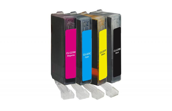 CIG Non-OEM New Black, Cyan, Magenta, Yellow Ink Cartridges for Canon CLI-221 4-Pack