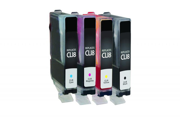 CIG Remanufactured Black, Cyan, Magenta, Yellow Ink Cartridges for Canon CLI-8 4-Pack