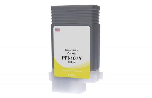 Non-OEM (Compatible) New Yellow Wide Format Ink Cartridge for Canon PFI-107