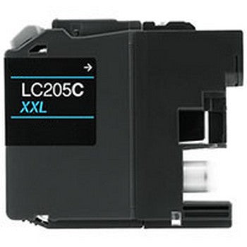 Generic Brand Brother LC205 Remanufactured Cyan, Standard Yield Ink Cartridge, Compatible Brother LC205C