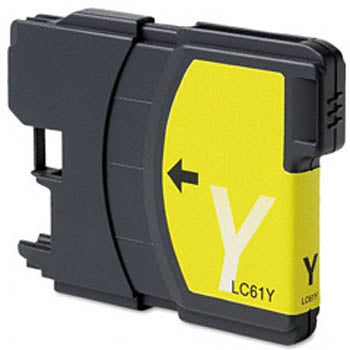 Generic Brand (Brother LC61Y) Remanufactured Yellow, Standard Yield Ink Cartridge, Generic LC61Y