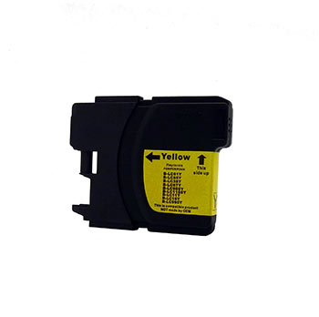Generic Brand (Brother LC65Y) Remanufactured Yellow, High Yield Ink Cartridge, Generic LC65Y