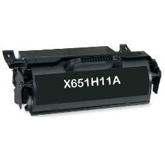 Compatible/Remanufactured Lexmark X651H11A Toner Cartridge - Black