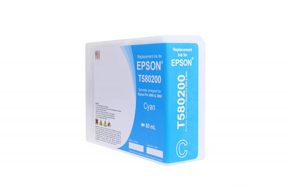 Remanufactured High Yield Cyan Wide Format Ink Cartridge for Epson T580200