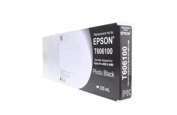 Remanufactured High Yield Photo Black Wide Format Ink Cartridge for Epson T606100