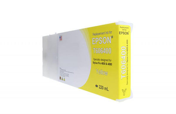 Remanufactured High Yield Yellow Wide Format Ink Cartridge for Epson T606400