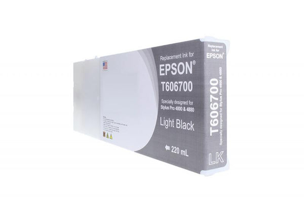 Remanufactured High Yield Light Black Wide Format Ink Cartridge for Epson T606700