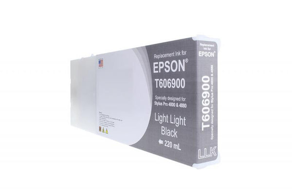Remanufactured High Yield Light Light Black Wide Format Ink Cartridge for Epson T606900
