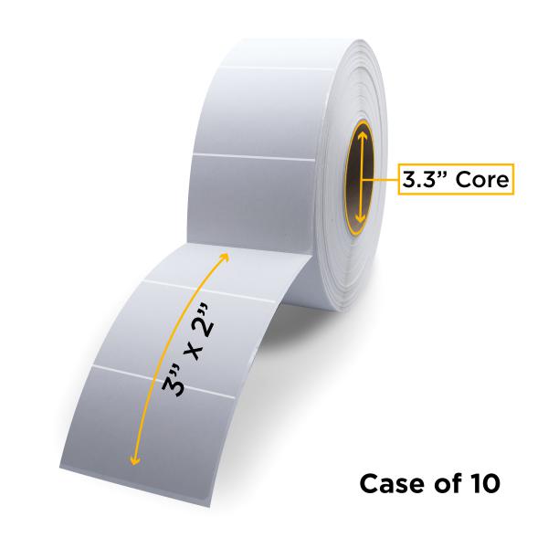 Clover Imaging Non-OEM New Direct Thermal Label Roll 1.0" ID x 3.3" Max OD for Desktop Barcode Printers