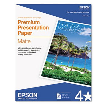 Epson 8.5 x 11 Matte Premium Presentation Paper (S041257)