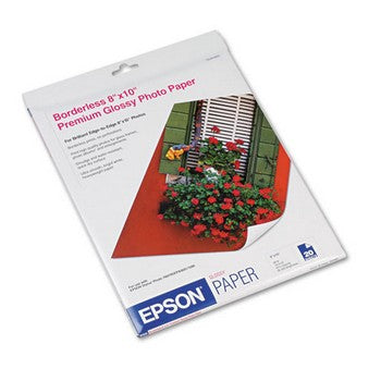 Epson Premium Photo Paper, Glossy 8 x 10 inch, 20 sheets (S041465)