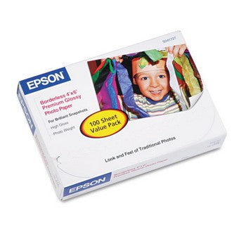 Epson Premium Gloss Photo Paper, 4 x 6 Inch/100 sheets (S041727)