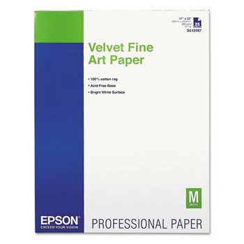 Epson S042097 17x22 Velvet Fine Art Paper