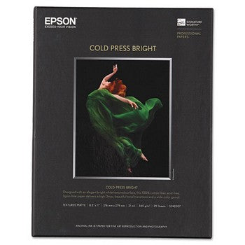 Epson S042307 8-1/2 x 11, Bright White, 25 Sheets Fine Art Paper