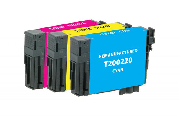 CIG Remanufactured Cyan, Magenta, Yellow Ink Cartridges for Epson T200 3-Pack