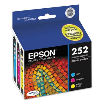Epson 252 Cyan, Magenta, Yellow, Standard Yield Ink Cartridge, Epson T252520
