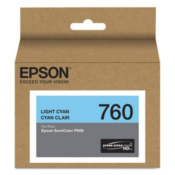 Epson T760 Light Cyan, Standard Yield Ink Cartridge, Epson T760520