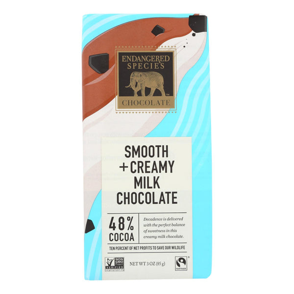 Endangered Species Natural Chocolate Bars - Milk Chocolate – 48% Cocoa - 3 Oz