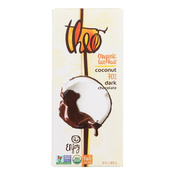 Theo Chocolate Organic Chocolate Bar - Classic - Dark Chocolate - 70% Cacao