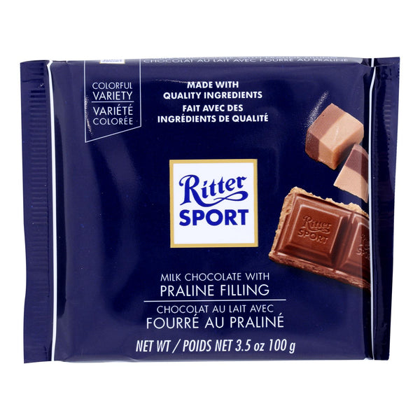 Ritter Sport Chocolate Bar - Milk Chocolate - Praline Filling - 3.5 Oz Bars