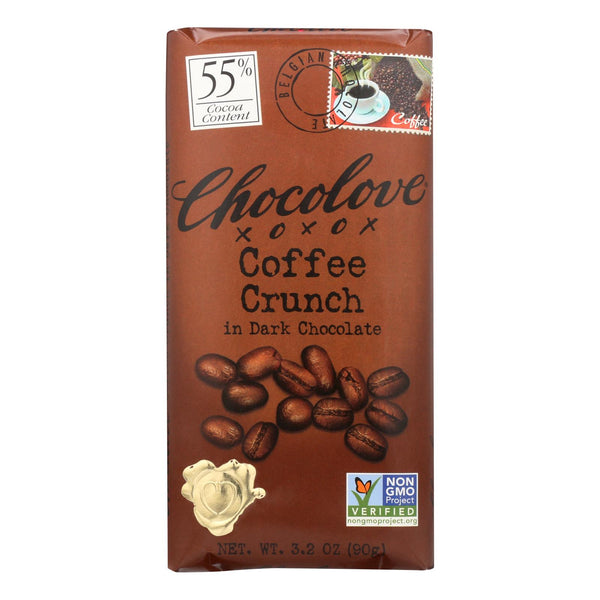 Chocolove Xoxox - Premium Chocolate Bar - Dark Chocolate - Coffee Crunch