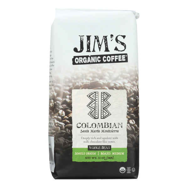 Jim's Organic Coffee - Whole Bean - Colombian Santa Marta Montesierra